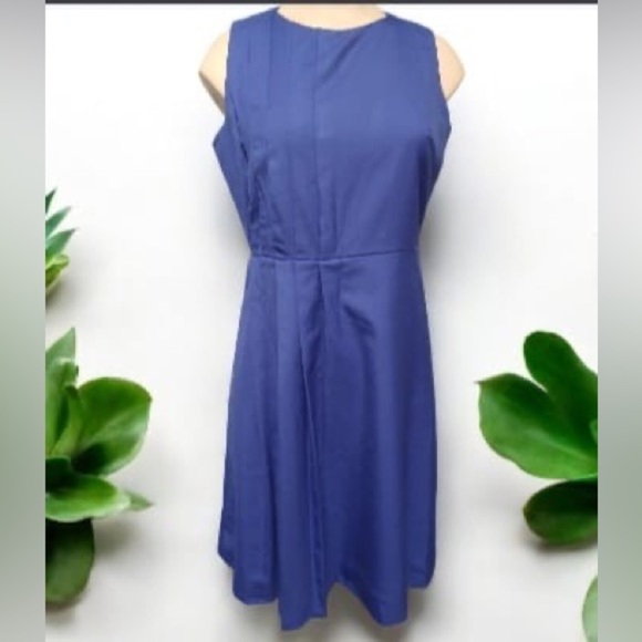J. Crew Vibrant Blue Mini Dress with planks - Picture 1 of 10